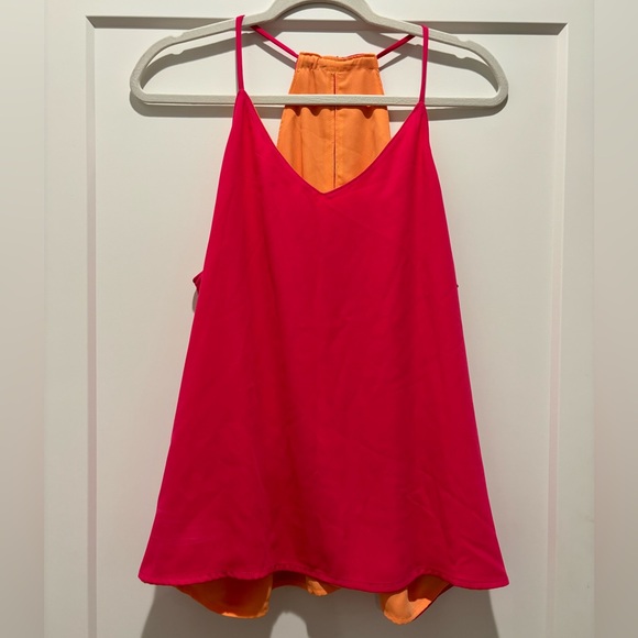EXPRESS two sided reversible cami top pink and coral orange - Picture 2 of 5